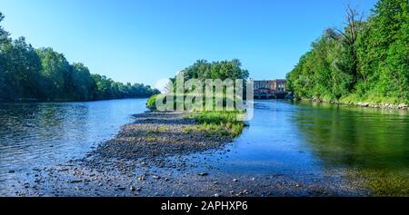 Impressions from the Augsburg region with its widely linked system of rivers, canals and water management facilities Stock Photo