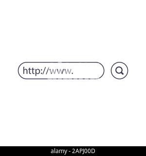 www search bar icons. Vector illustration isolated on background. www search bar icon for web site, app, ui and logo. Concept search and www. eps 10 Stock Vector