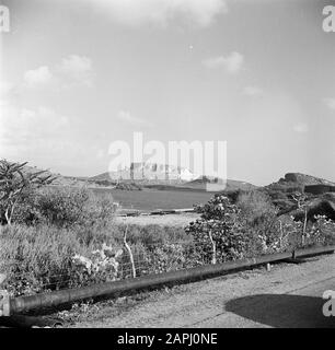 Journey to Suriname and the Netherlands Antilles Description: The Table Mountain with the Fuik Bay on Curaçao Date: 1947 Location: Curaçao Keywords: mountains, landscapes Stock Photo