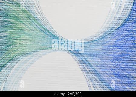 Abstract background. Drawing pastel crayons of blue and green wave on texture paper Stock Photo