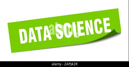 data science sticker. data science square sign. data science. peeler Stock Vector