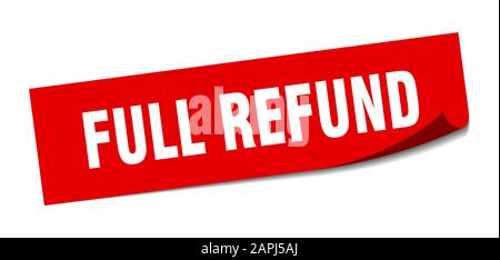 full refund sticker. full refund square sign. full refund. peeler Stock Vector