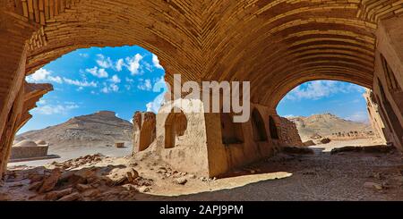 Remains of Zoroastrian temples and settlements in Yazd, Iran Stock Photo