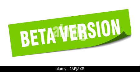 beta version sticker. beta version square sign. beta version. peeler Stock Vector