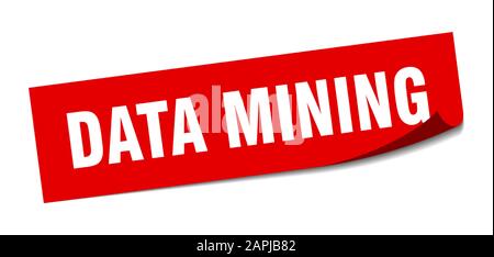 data mining sticker. data mining square sign. data mining. peeler Stock Vector