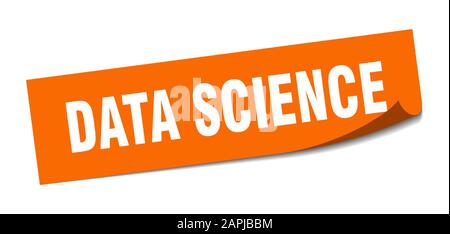 data science sticker. data science square sign. data science. peeler Stock Vector
