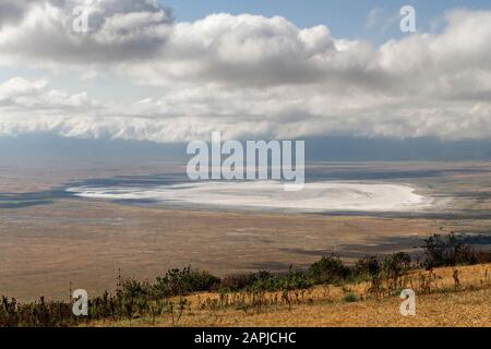 View over the Ngorongoro crater in Tanzania, Africa Stock Photo