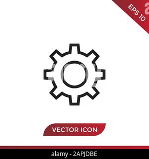 Gear vector icon, setting symbol in modern design style for web site and mobile app Stock Vector