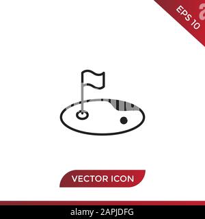 Golf course vector icon in modern design style for web site and mobile app Stock Vector