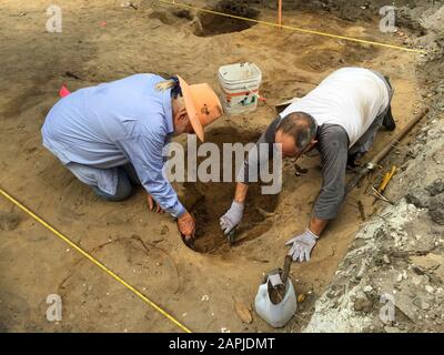 Archaeological excavation, St. Augustine, Florida Stock Photo