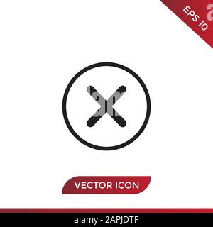Close button vector icon in modern design style for web site and mobile app Stock Vector
