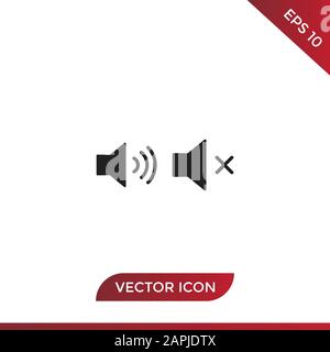 Sound vector icon, volume and mute symbols in modern design style for web site and mobile app Stock Vector