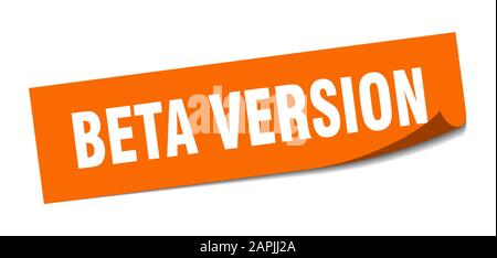 beta version sticker. beta version square sign. beta version. peeler Stock Vector