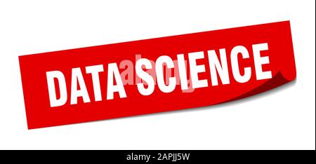 data science sticker. data science square sign. data science. peeler Stock Vector