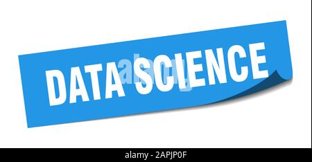 data science sticker. data science square sign. data science. peeler Stock Vector