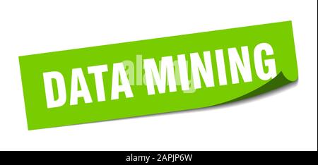 data mining sticker. data mining square sign. data mining. peeler Stock Vector
