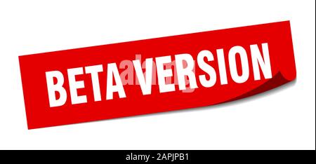 beta version sticker. beta version square sign. beta version. peeler Stock Vector