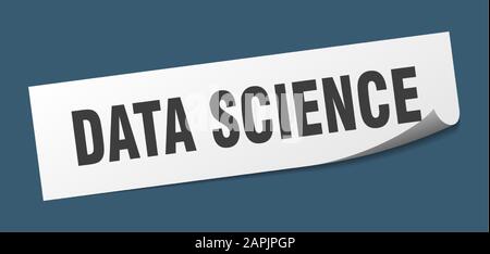 data science sticker. data science square sign. data science. peeler Stock Vector