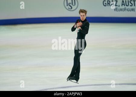 Steiermarkhalle, Graz, Austria. 23rd Jan, 2020. Alexander Samarin of Russia during Men Free Skating at ISU European Figure Skating Championships in Steiermarkhalle, Graz, Austria. Credit: csm/Alamy Live News Stock Photo