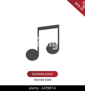 Music icon vector. Simple music sign in modern design style for web site and mobile app. EPS10 Stock Vector