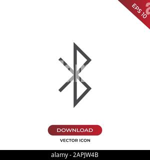 Bluetooth icon vector. Simple bluetooth sign in modern design style for web site and mobile app. EPS10 Stock Vector