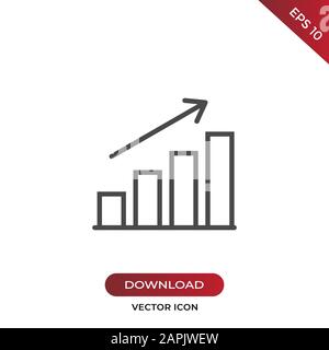 Graph icon vector. Simple graph sign in modern design style for web site and mobile app. EPS10 Stock Vector