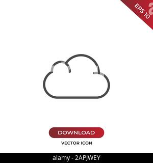 Cloud icon vector. Simple cloud sign in modern design style for web site and mobile app. EPS10 Stock Vector