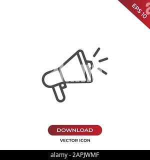 Megaphone icon vector. Simple megaphone sign in modern design style for web site and mobile app. EPS10 Stock Vector