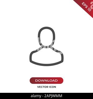 User icon vector. Simple user sign in modern design style for web site and mobile app. EPS10 Stock Vector