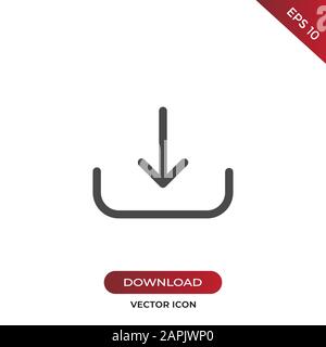Download icon vector. Simple download sign in modern design style for web site and mobile app. EPS10 Stock Vector