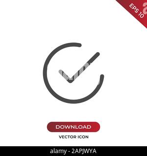 Checked icon vector. Simple checked sign in modern design style for web site and mobile app. EPS10 Stock Vector