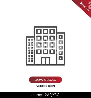 Buildings icon vector. Simple buildings sign in modern design style for web site and mobile app. EPS10 Stock Vector