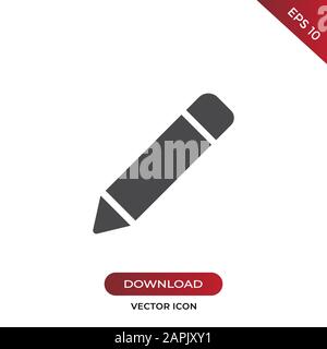 Modern simple pencil icon in flat style Stock Vector Image & Art - Alamy