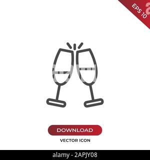Cheers icon vector. Simple cheers sign in modern design style for web site and mobile app. EPS10 Stock Vector