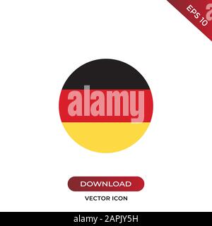 Germany flag icon vector. Simple Germany flag sign in modern design style for web site and mobile app. EPS10 Stock Vector