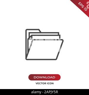 Folder icon vector. Simple folder sign in modern design style for web site and mobile app. EPS10 Stock Vector