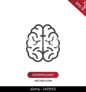 Brain icon vector. Simple brain sign in modern design style for web site and mobile app. EPS10 Stock Vector