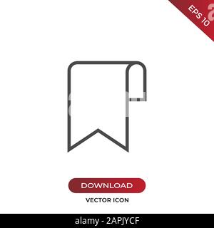 Bookmark icon vector. Simple bookmark sign in modern design style for web site and mobile app. EPS10 Stock Vector