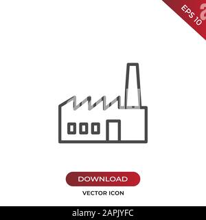Factory icon vector. Simple factory sign in modern design style for web site and mobile app. EPS10 Stock Vector