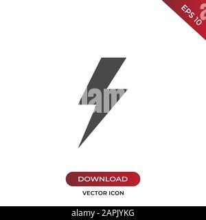 Lightning icon vector. Simple lightning sign in modern design style for web site and mobile app. EPS10 Stock Vector