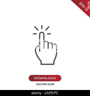 Hand click icon vector. Simple hand click sign in modern design style for web site and mobile app. EPS10 Stock Vector