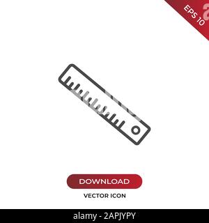 Ruler icon vector. Simple ruler sign in modern design style for web site and mobile app. EPS10 Stock Vector