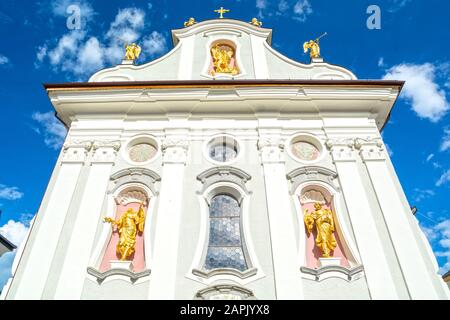 Baroque church in San Candido / Innichen, South Tyrol, Italy Stock Photo