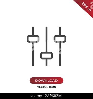 Filter control icon vector. Simple filter control sign in modern design style for web site and mobile app. EPS10 Stock Vector
