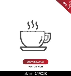 Coffee cup icon vector. Simple coffee cup sign in modern design style for web site and mobile app. EPS10 Stock Vector