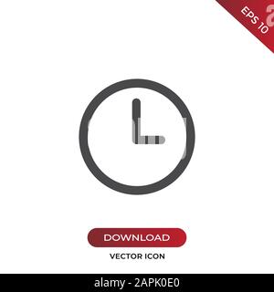 Clock icon vector. Simple clock sign in modern design style for web site and mobile app. EPS10 Stock Vector