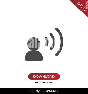 Speaking icon vector. Simple speaking sign in modern design style for web site and mobile app. EPS10 Stock Vector