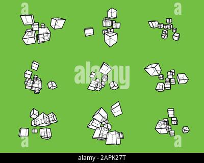 collection of abstract geometric design elements Stock Vector