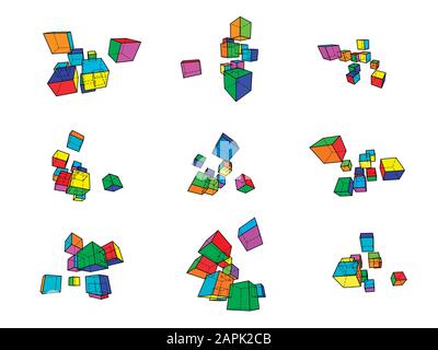 collection of abstract geometric design elements Stock Vector