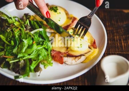 Eggs Benedict Stock Photo